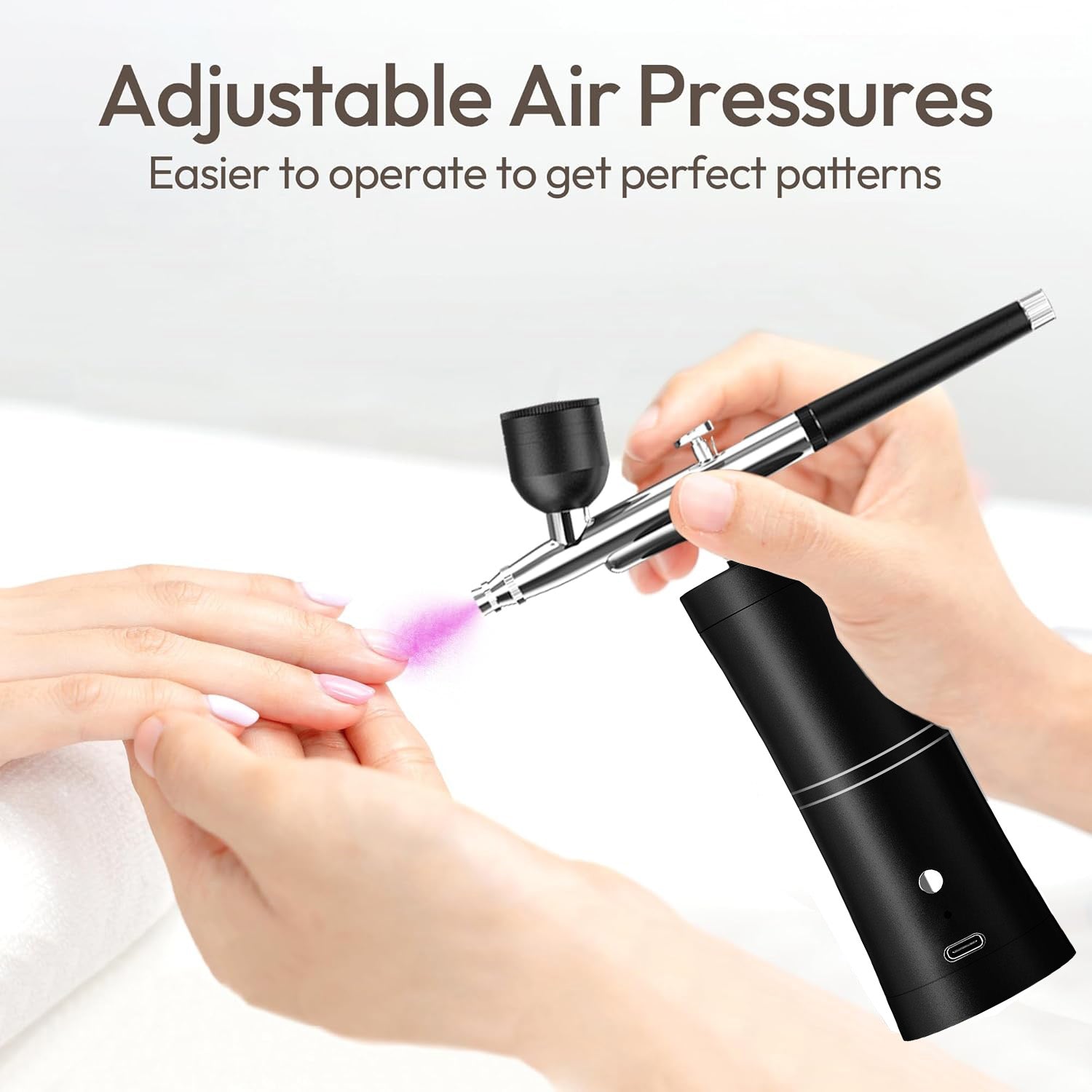 🎨🔥 Rechargeable Cordless Airbrush Kit 30PSI | 10-in-1 Pro Spray Gun⚡60 Min Runtime🌟【Nails/Cake/Barber】Portable Compressor for Makeup, Painting, Cookie Decor (Black) 🎨🔥 Rechargeable Cordless Airbrush Kit 30PSI | 10-in-1 Pro Spray Gun⚡60 Min Runtime🌟【Nails/Cake/Barber】Portable Compressor for Makeup, Painting, Cookie Decor (Black)